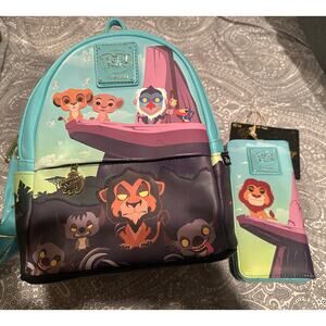 DISNEY Funko Pop Loungefly Lion King Pride Rock Backpack + NWT Zip Around Wallet
